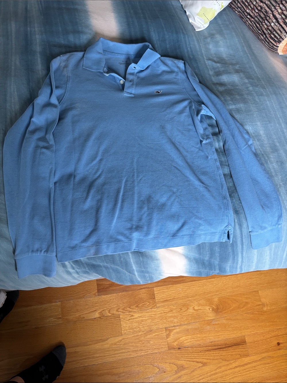 Vineyard Vines Men's Sky Blue Long-Sleeve Polo